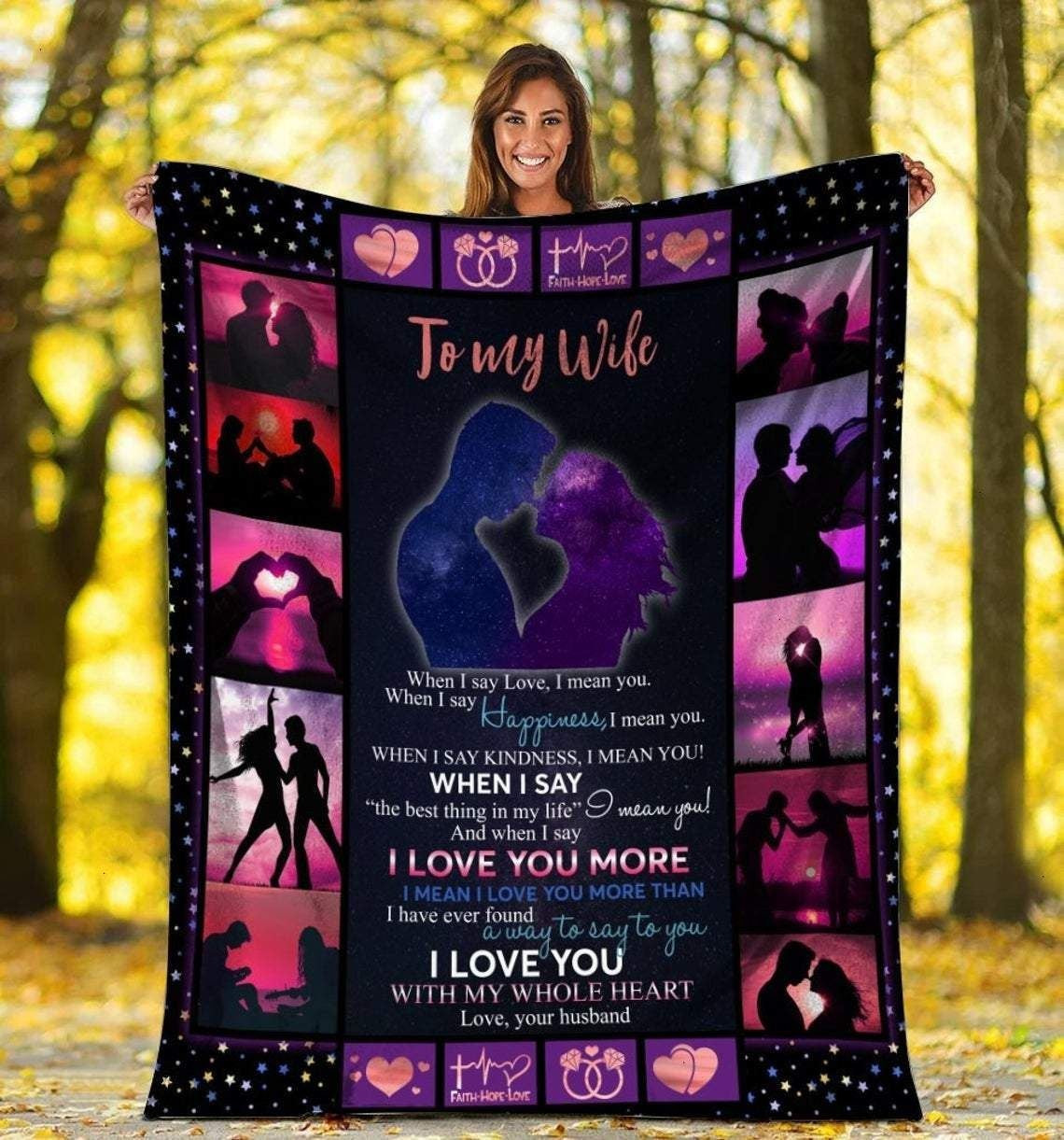 I Love You With All My Whole Heart Gift For Wife Blanket