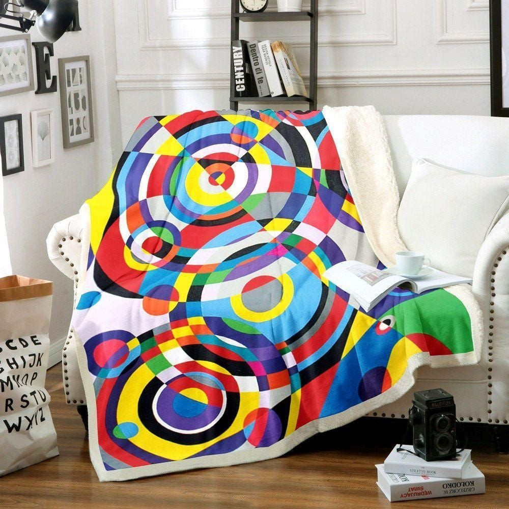 Interleaved Circle Colorful Pattern Blanket