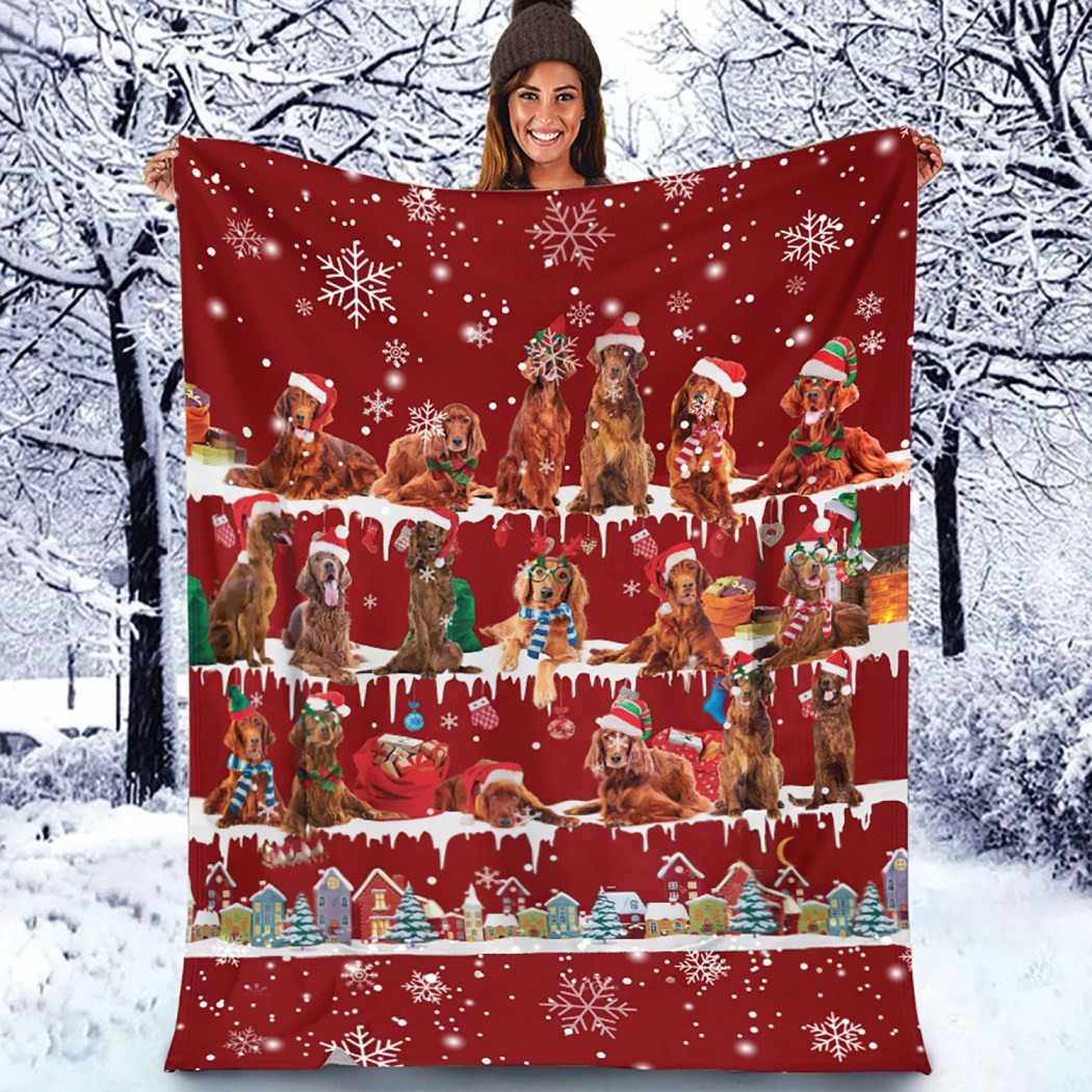 Irish Setter Christmas Blanket