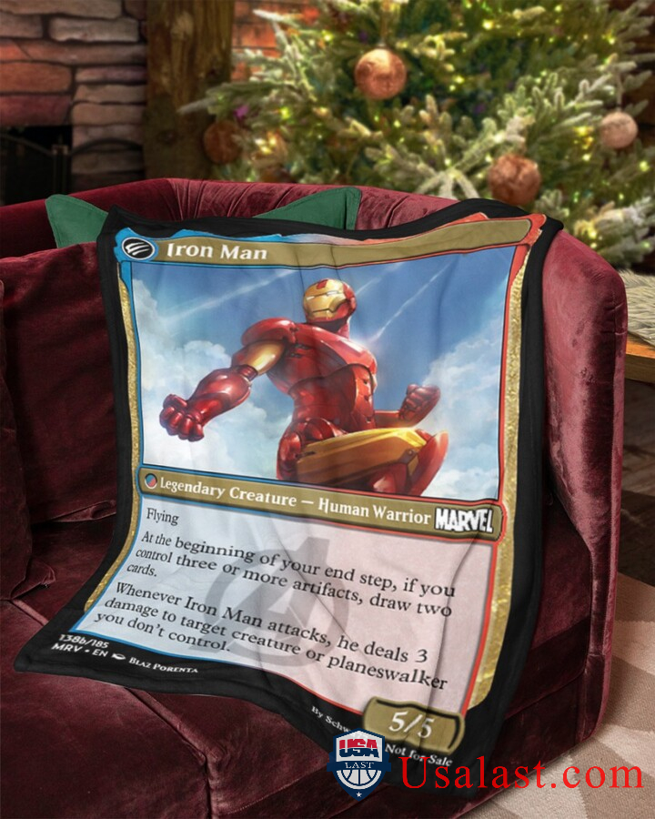 Iron Man Human Warrior Fleece Blanket