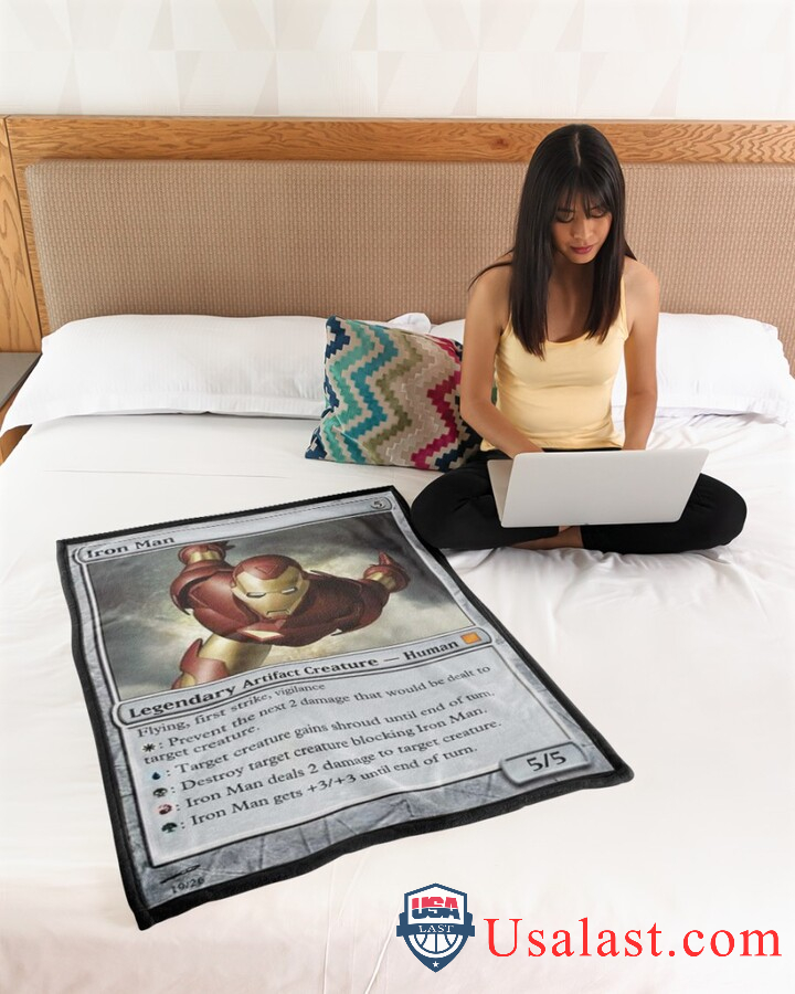 Iron Man Magic Card Fleece Blanket