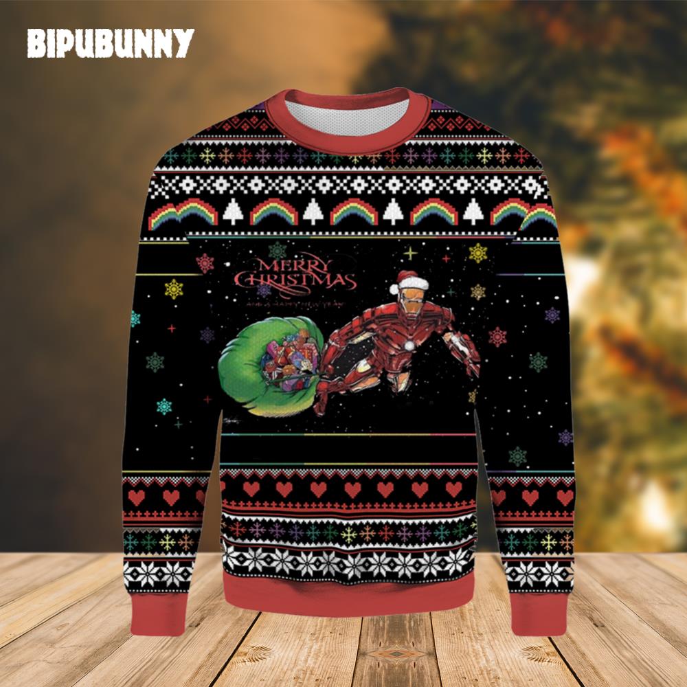 Iron Santa Merry Christmas Ugly Sweater