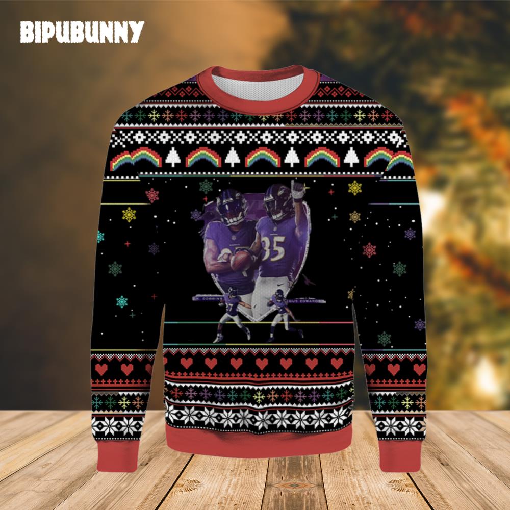 J.K Dobbins And Gus Edwads Ugly Christmas Sweater