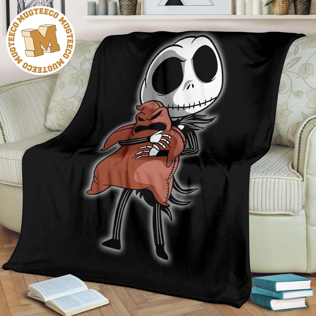 Jack Skellington Hug Oogie Boogie Fleece Blanket Funny Gift