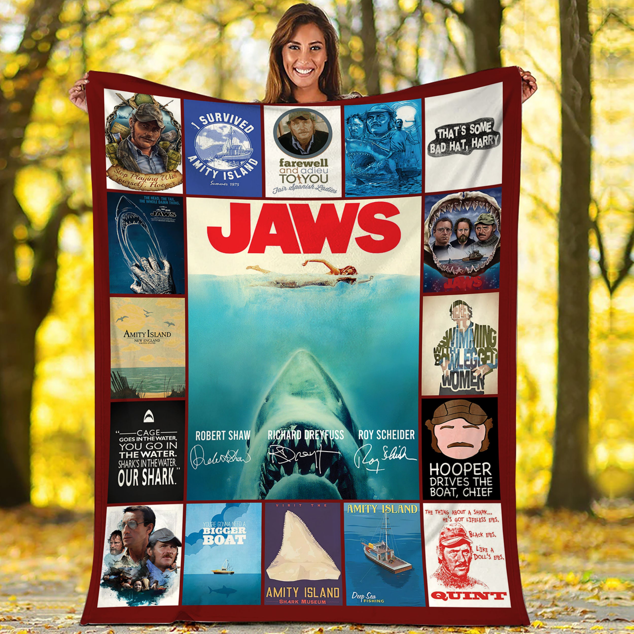 Jaws Movie Fan Blanket Christmas Gifts