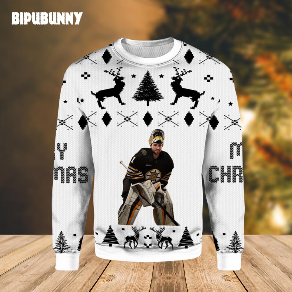 Jeremy Swayman Boston Bruins Ugly Christmas Sweater