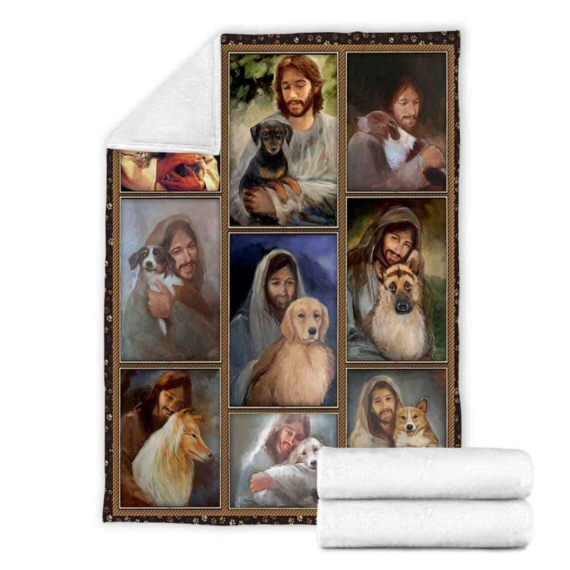 Jesus And Dog For Christ Christian Dog Lovers Blanket