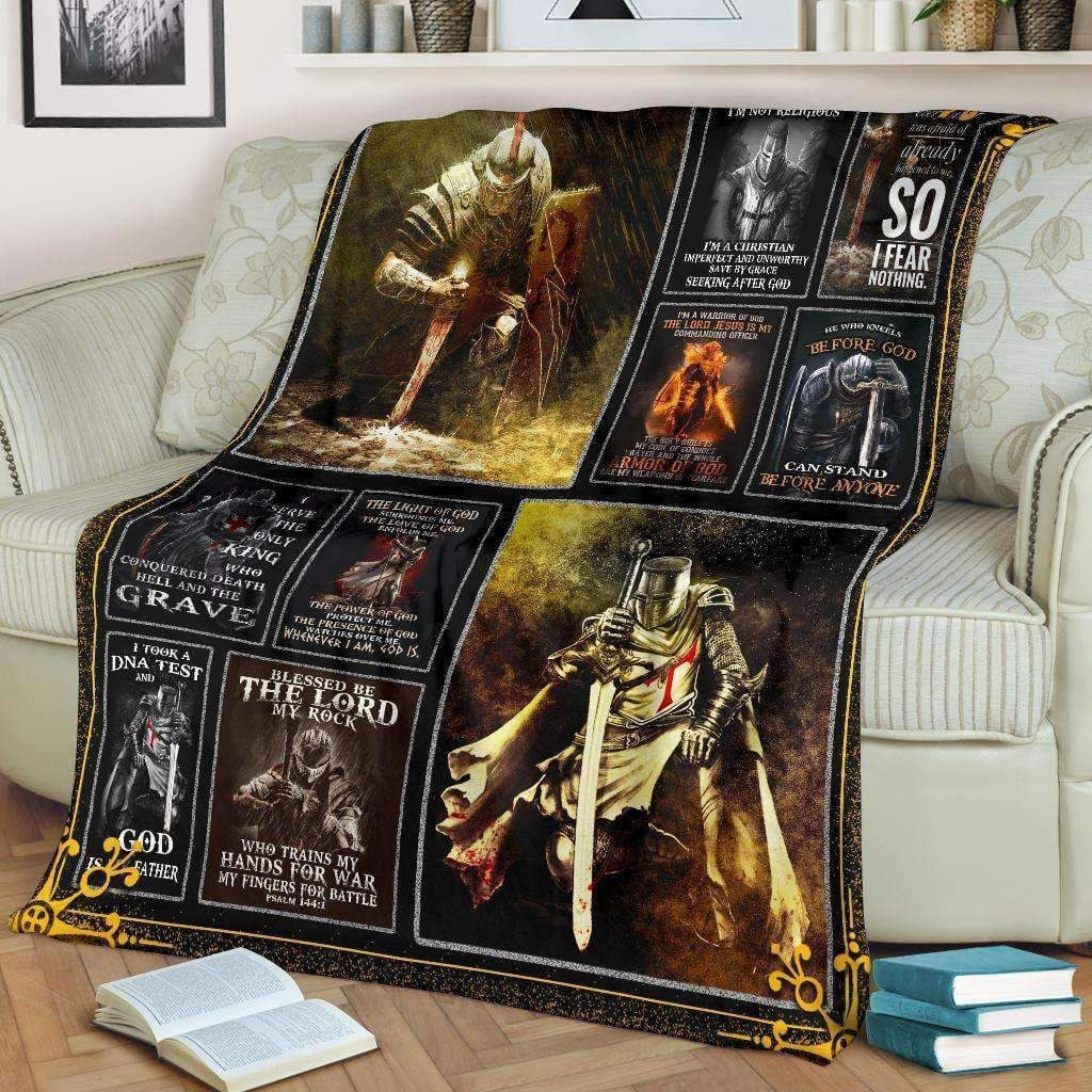 Jesus Blessed Be The Lord My Rock Knight For Christ Christian Blanket