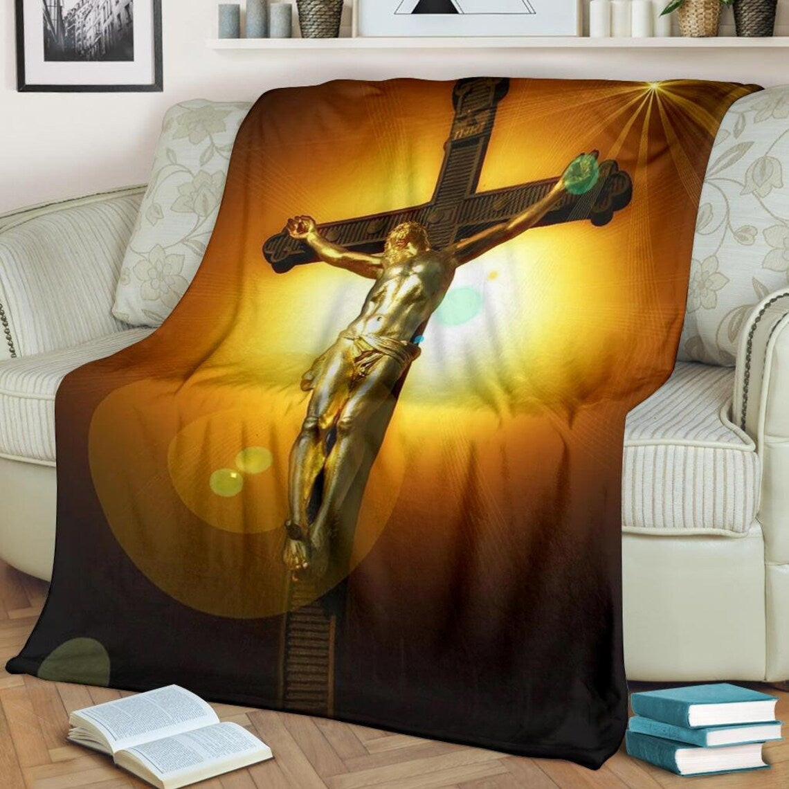 Jesus Cross Faith Hope Love For Christ Christian Blanket