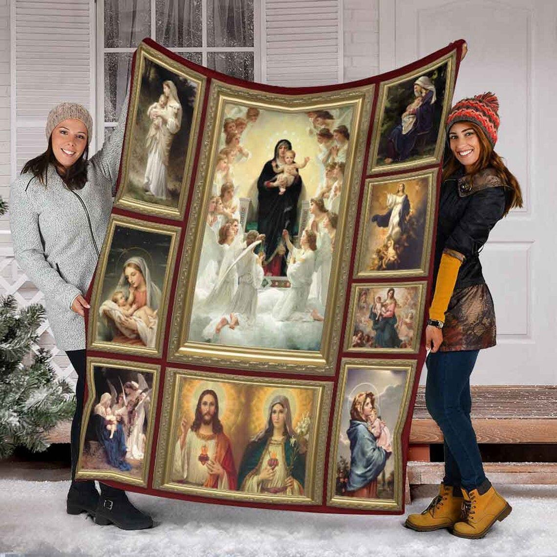 Jesus Maria The Birth Of God For Christ Christian Blanket