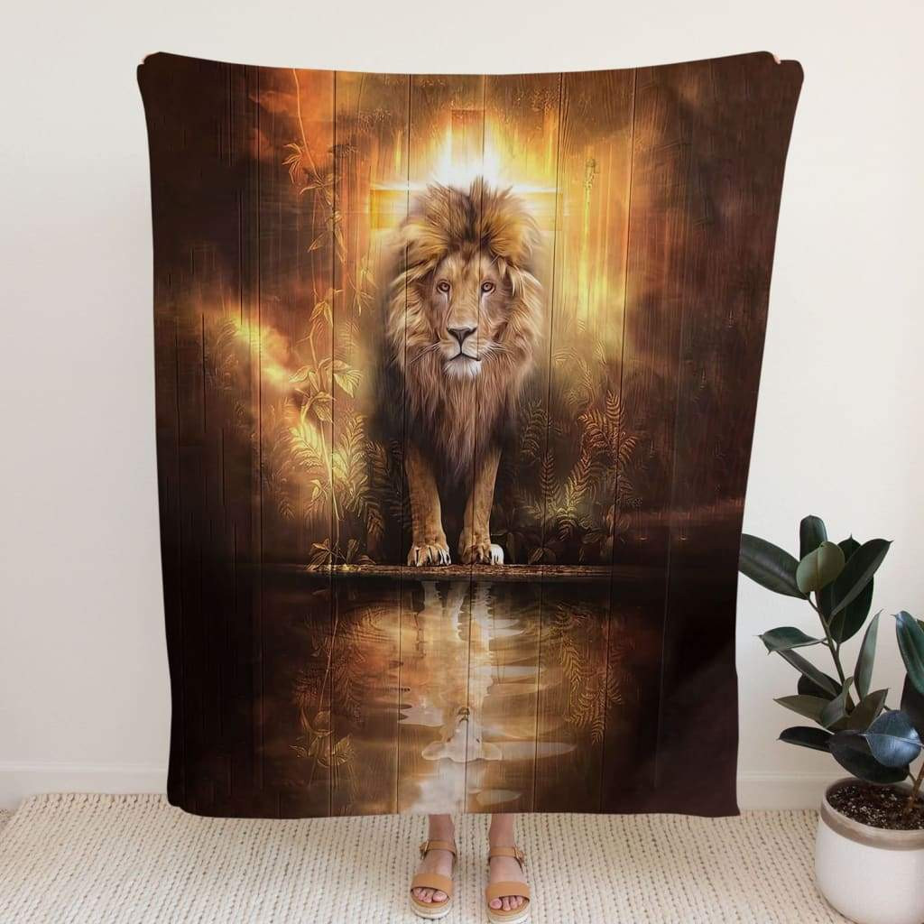 Jesus The Lion The Lamb Cross For Christ Christian Blanket