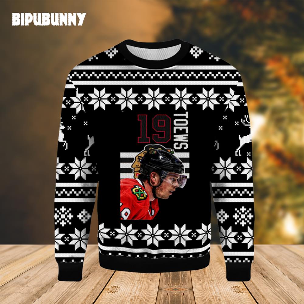 Jonathan Toews Chicago Blackhawks Ugly Christmas Sweater