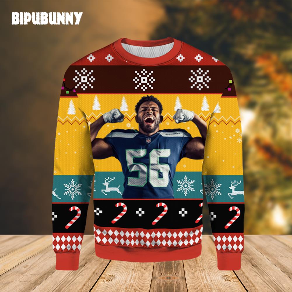 Jordyn Brooks Seattle Seahawks Ugly Christmas Sweater