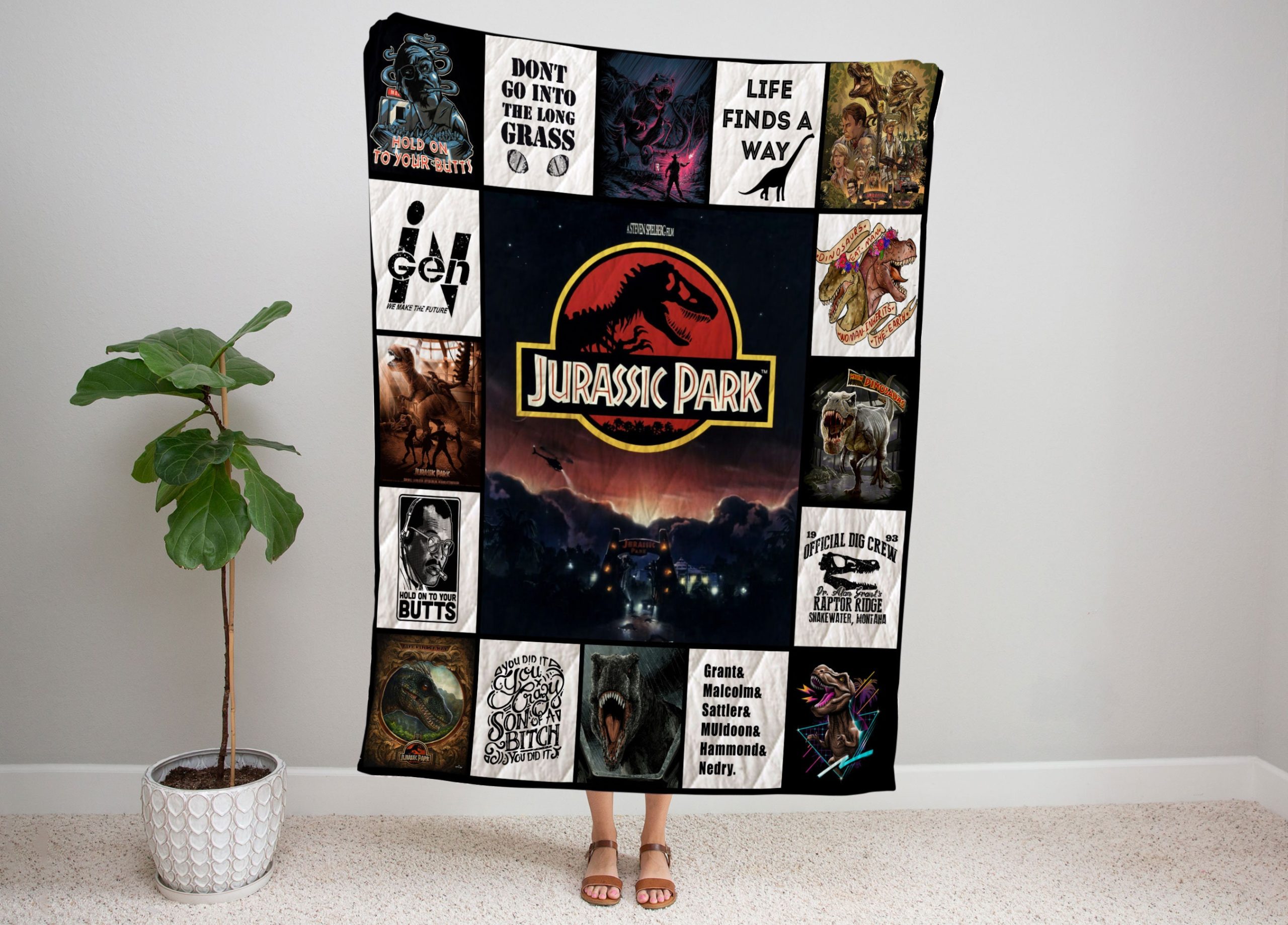 Jurassic Park Movie Dinosaur Blanket