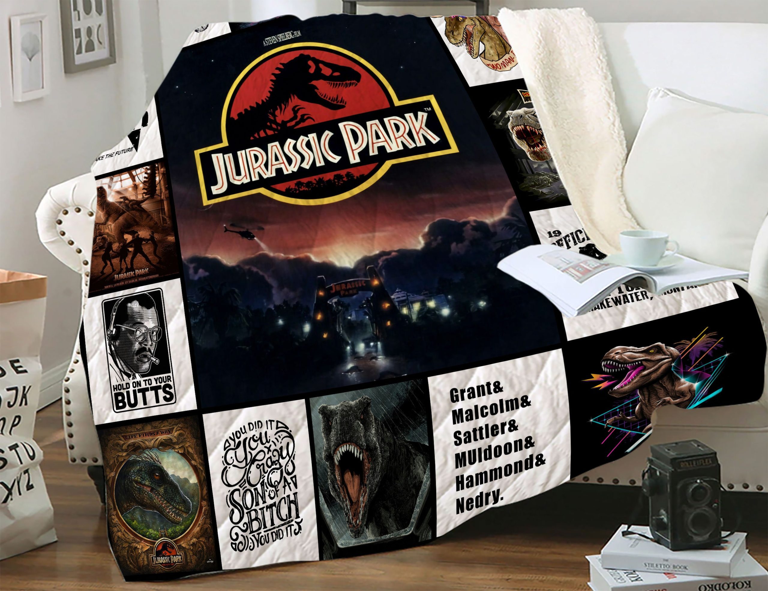 Jurassic Park Movie Dinosaur Blanket