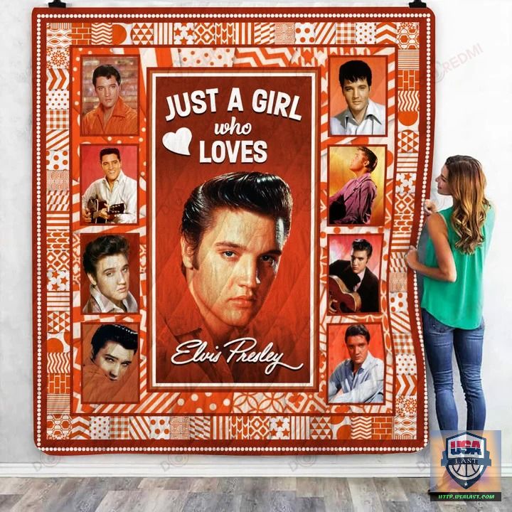 Just A Girl Who Loves Elvis Presley Red Version Quilt Blanket