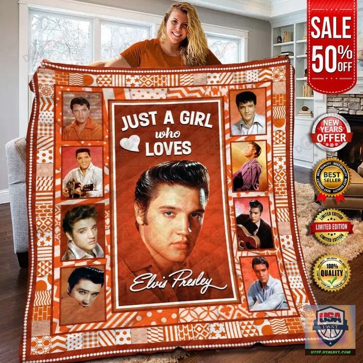 Just A Girl Who Loves Elvis Presley Red Version Quilt Blanket