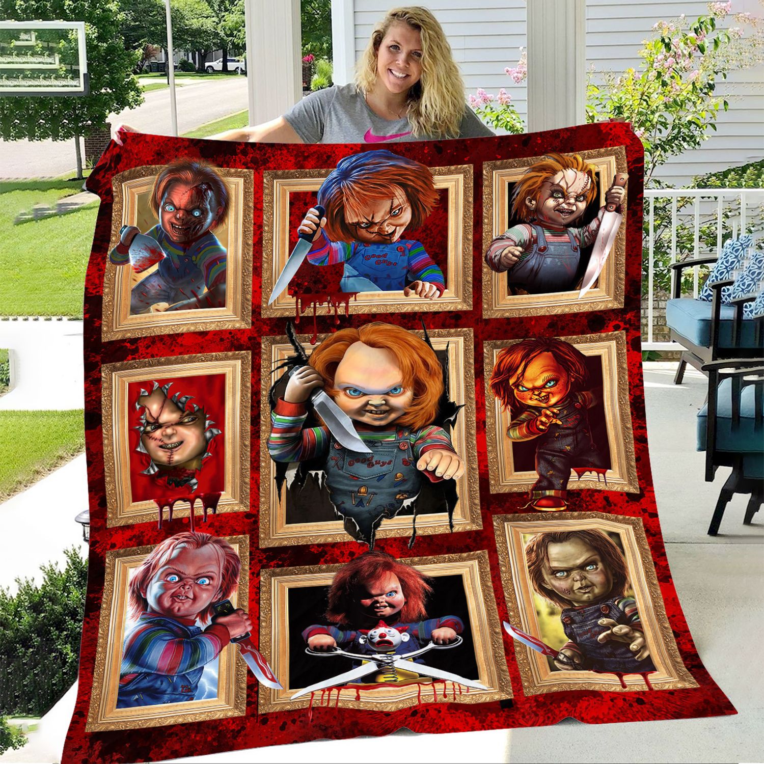 Kaopey Horror Movie Chucky Blanket For All Season