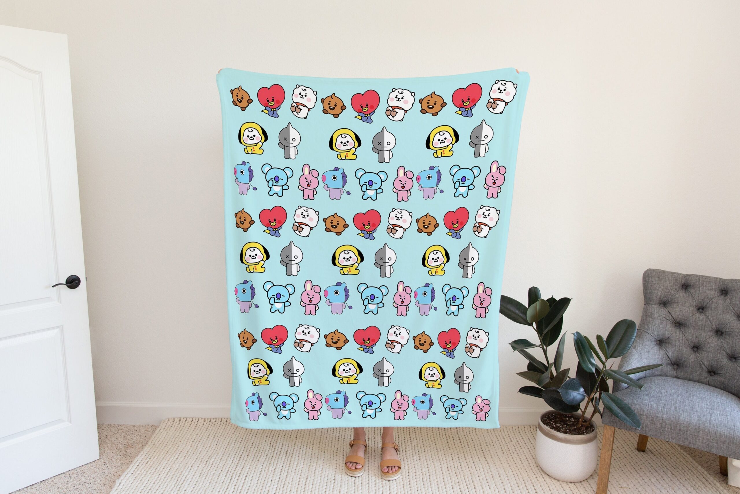 Kpop Bt21 Bts Army Christmas Blanket