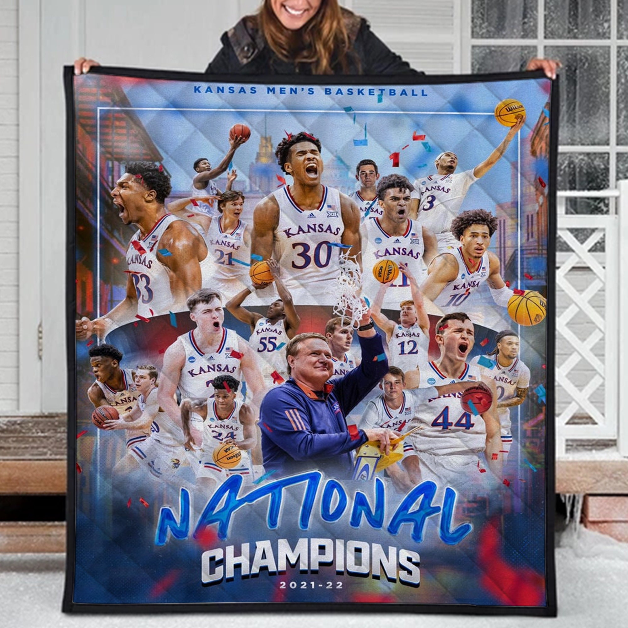 KU Championship 2024 Kansas University Basketball Blanket