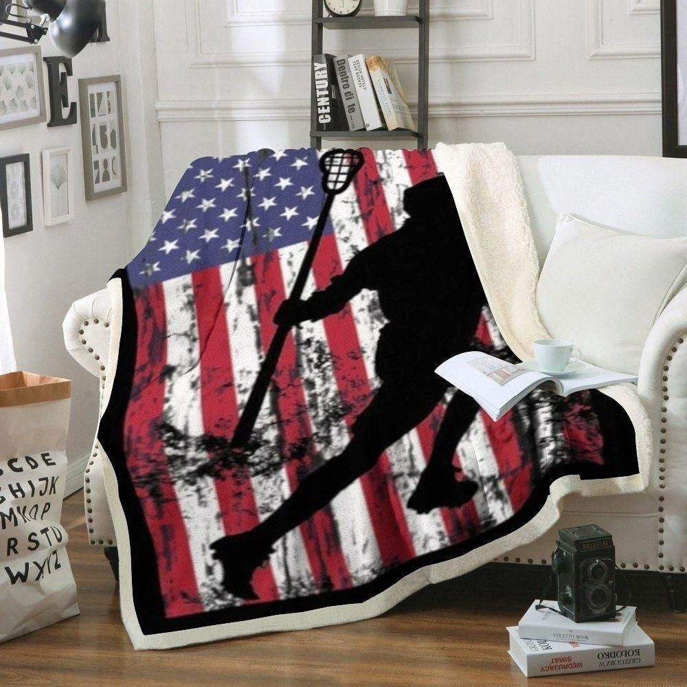 Lacrosse American Flag Blanket