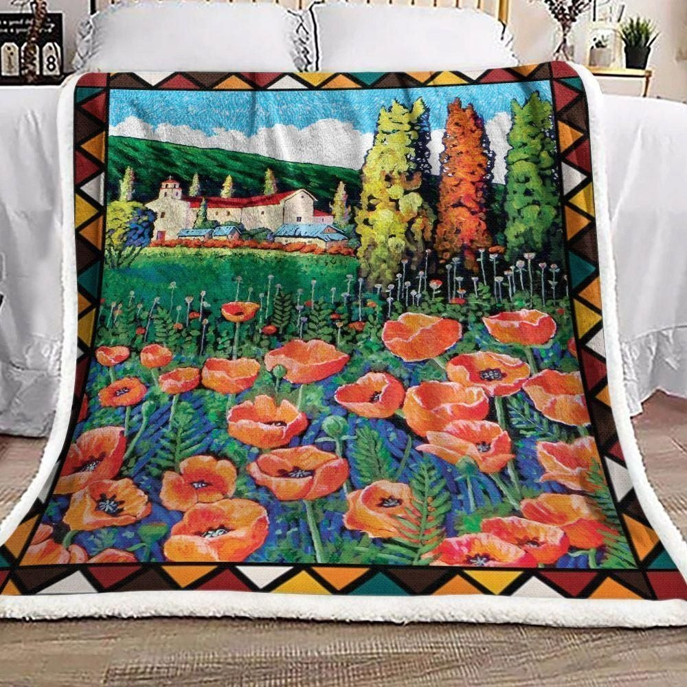 Landscape Flower Garden Pattern Blanket