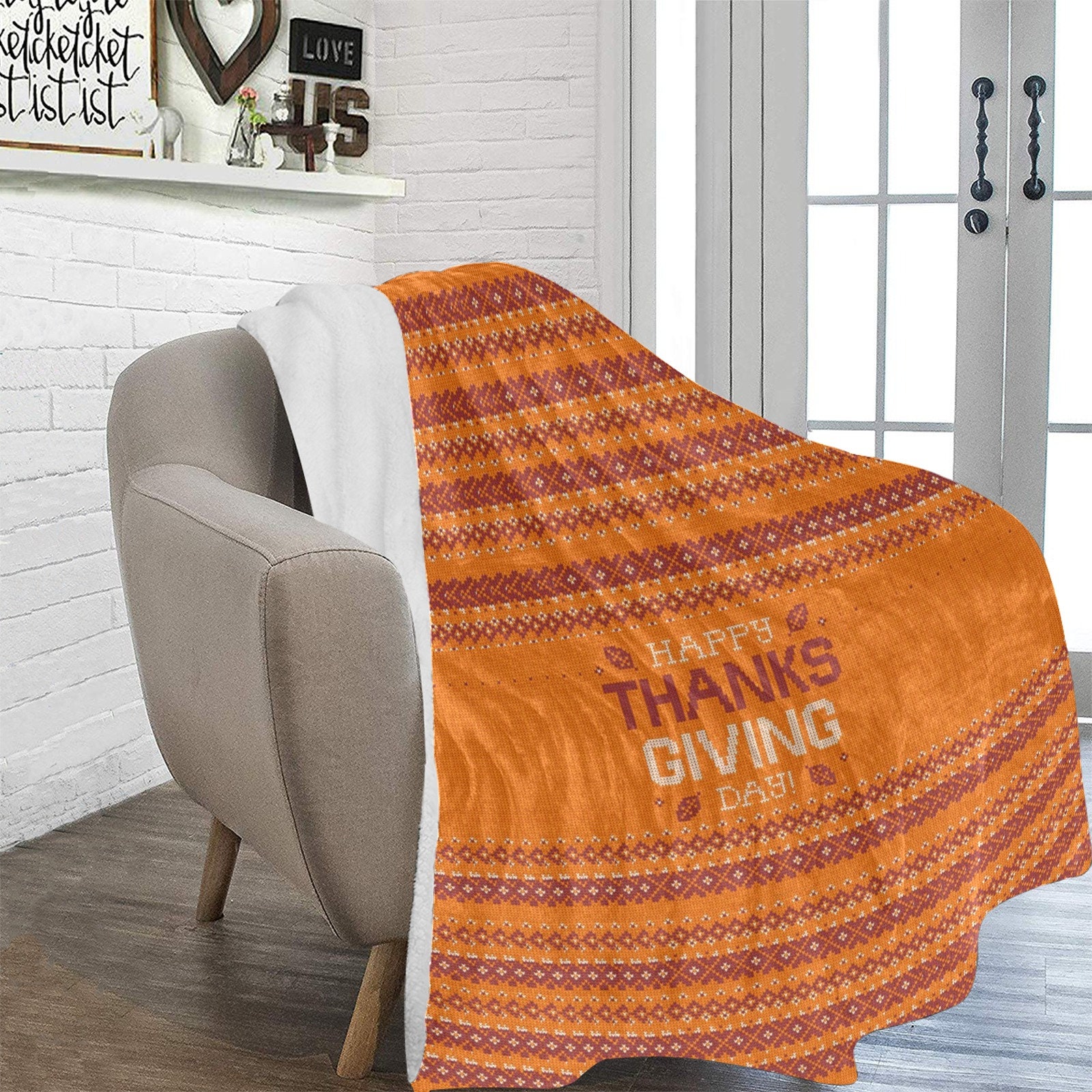 Large Ultra Soft Micro Fleece Blanket Thanksgiving