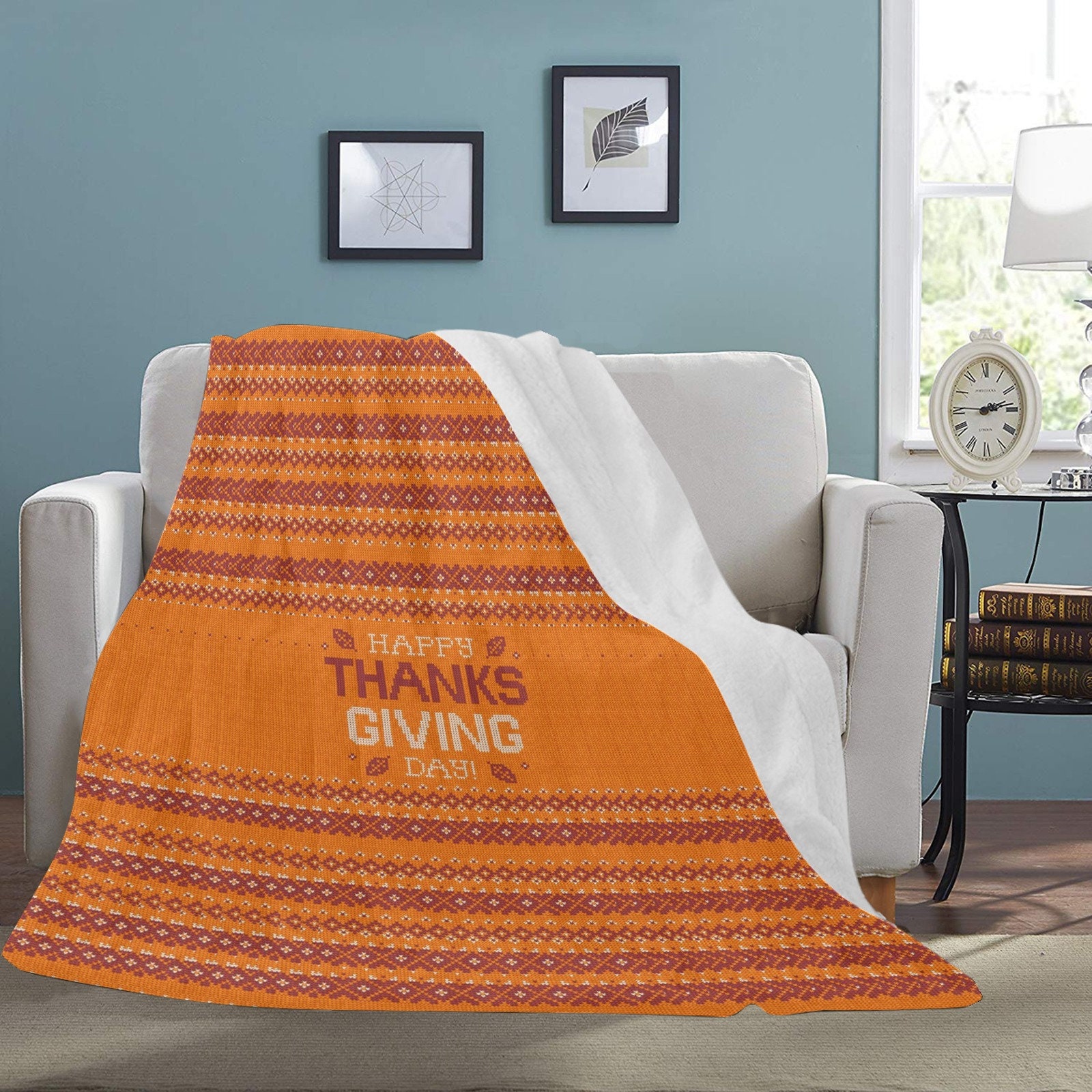 Large Ultra Soft Micro Fleece Blanket Thanksgiving