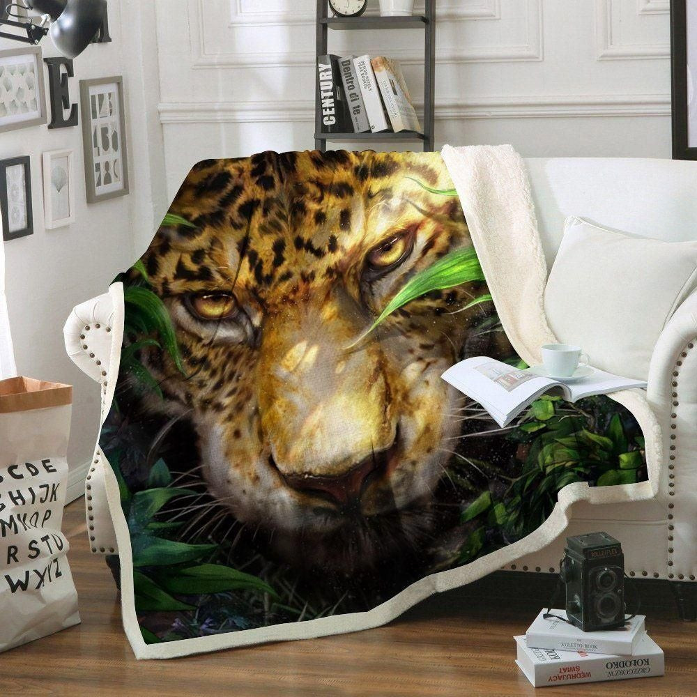 Leopard Angry Face D Blanket