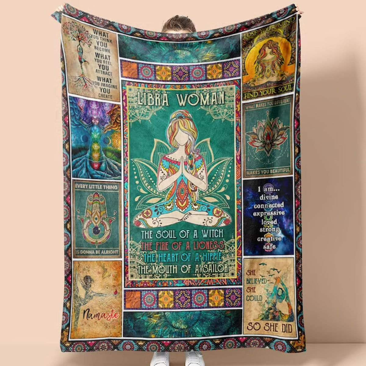 Libra Woman The Soul Of Witch The Heart Of Hippie Namaste Blanket