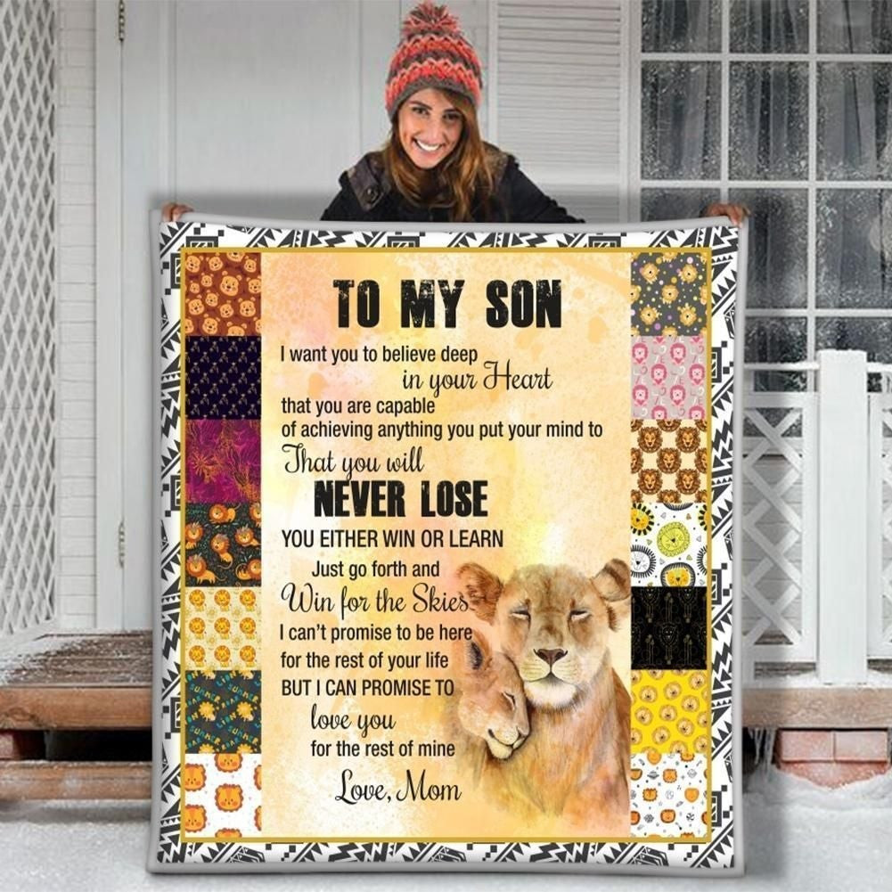 Lion Gift For Son You Will Never Lose Blanket