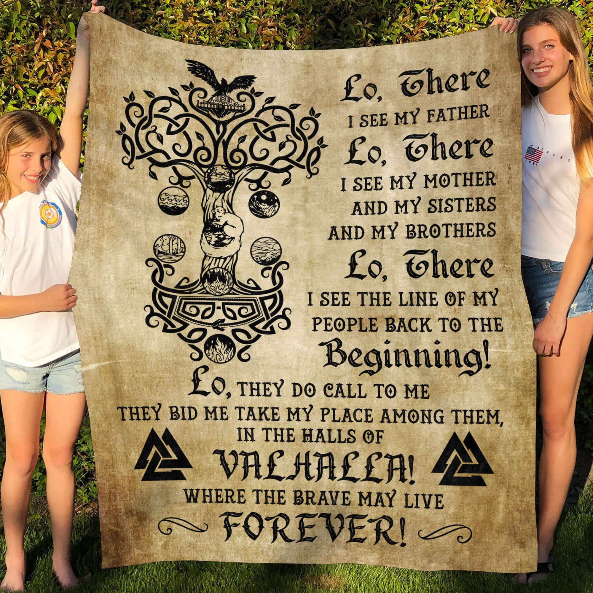 Lo There Valhalla Where The Brave May Live Forever Viking Blanket