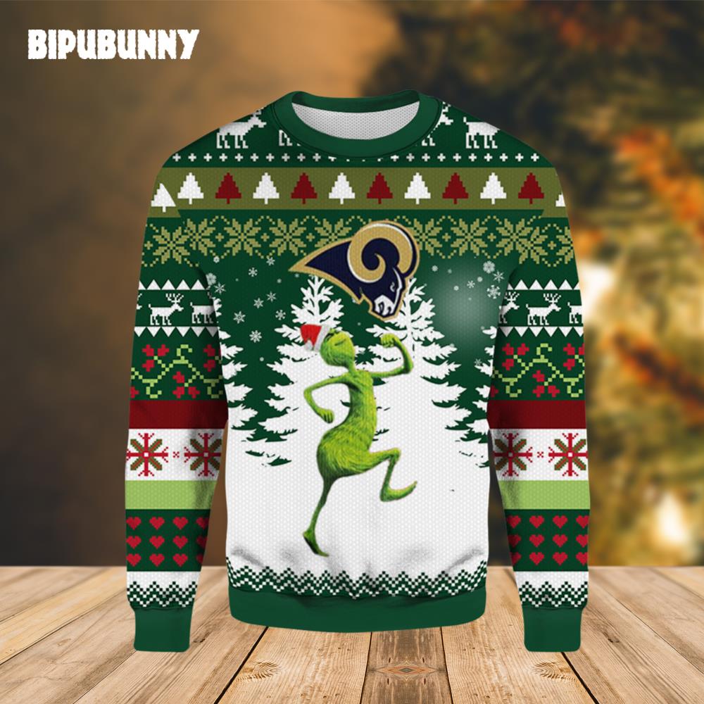 Los Angeles Rams Grinch & Scooby-Doo Christmas Ugly Sweater