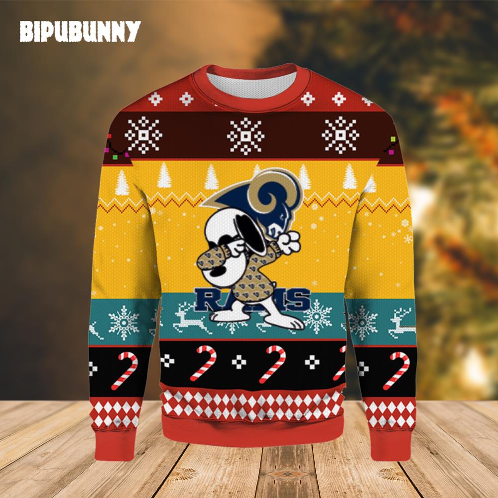 Los Angeles Rams Snoopy Ugly Christmas Sweater