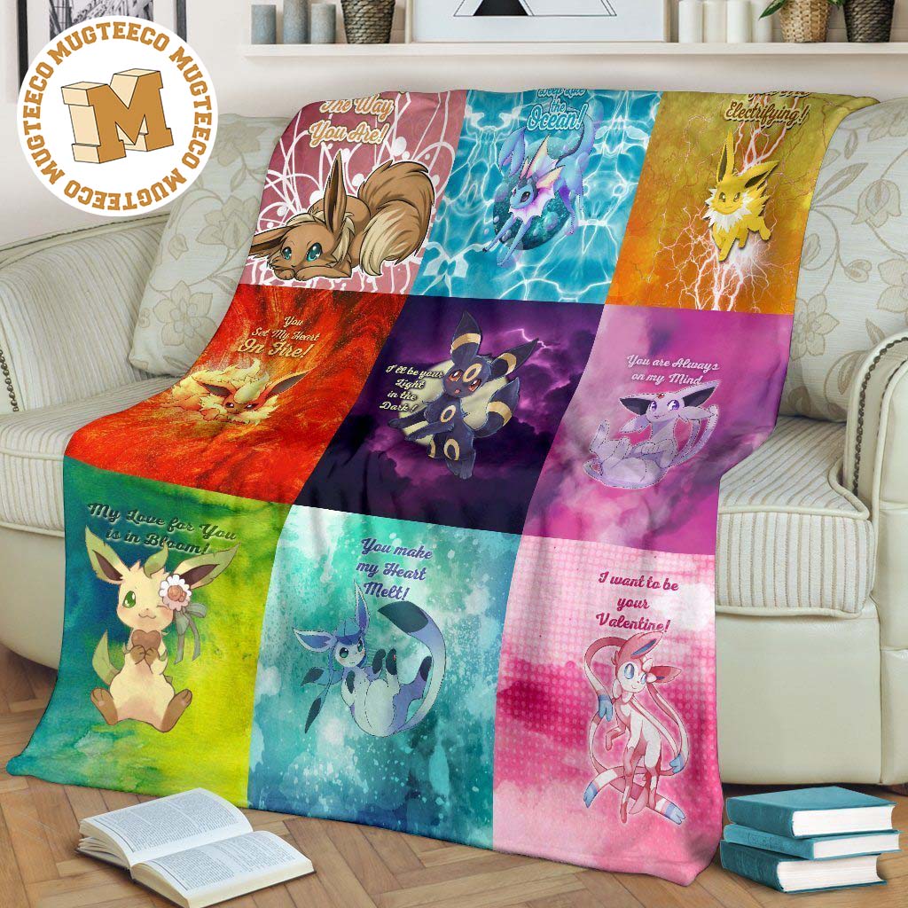 Love Quotes Eeveelutions Fleece Blanket Pokemon Fan