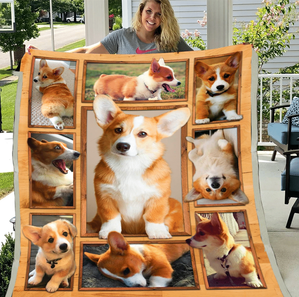 Lovely Corgi Dog Picture Blanket