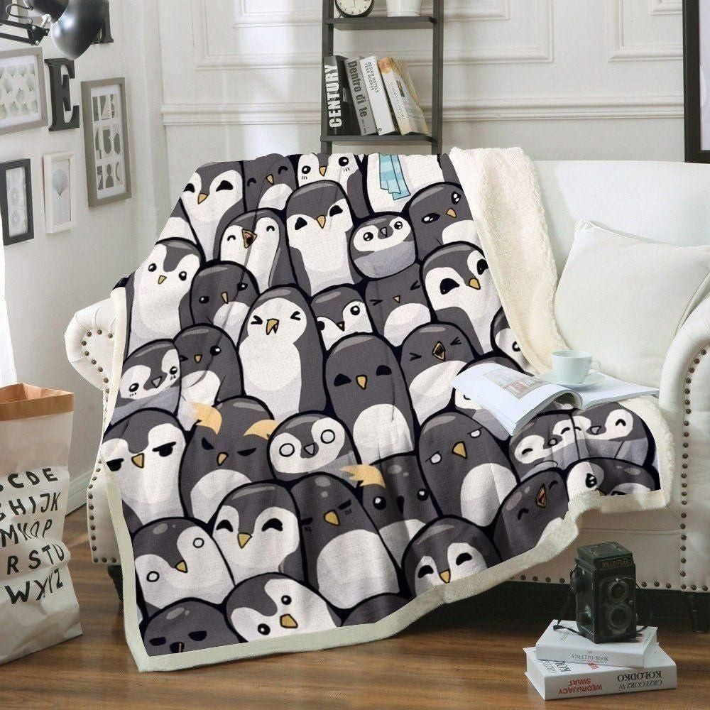 Lovely Penguin Pattern Blanket