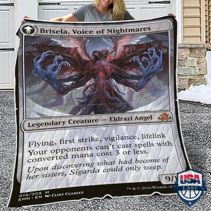 Magic The Gathering Game Brisela, Voice of Nightmares Quilt Blanket