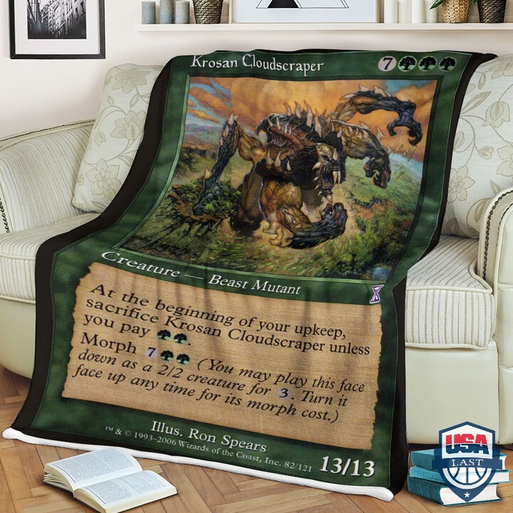 Magic The Gathering Krosan Cloudscraper Card Fleece Blanket