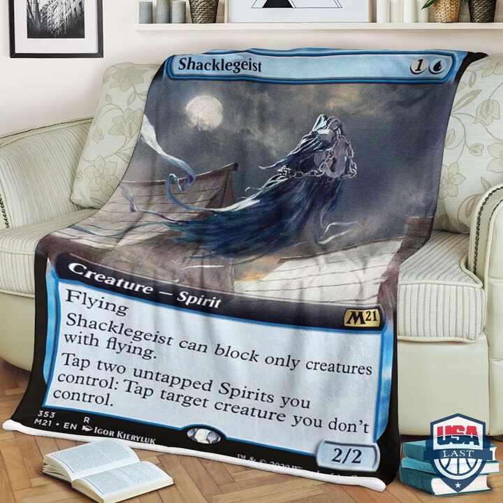 Magic The Gathering M21 353 Shacklegeist Card Fleece Blanket