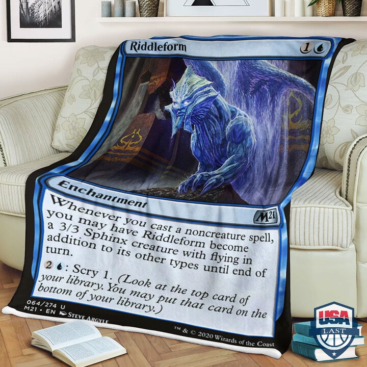 Magic The Gathering M21 64 Riddleform Card Fleece Blanket