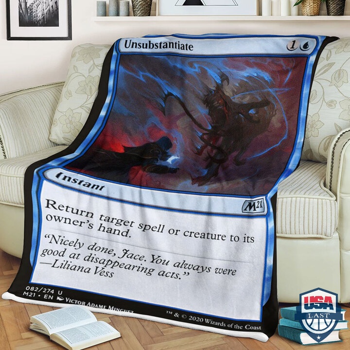 Magic The Gathering M21 82 Unsubstantiate Card Fleece Blanket