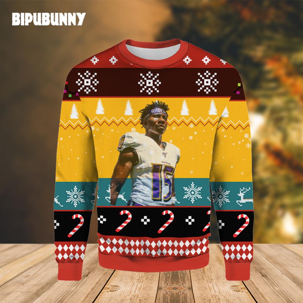 Marquise Brown Baltimore Ravens Ugly Christmas Sweater