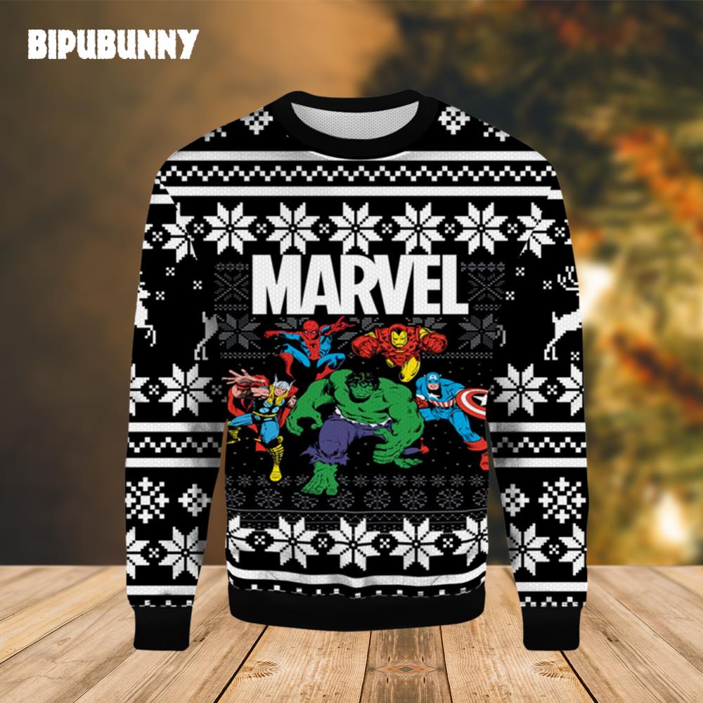 Marvel Avengers Group Ugly Christmas Sweater