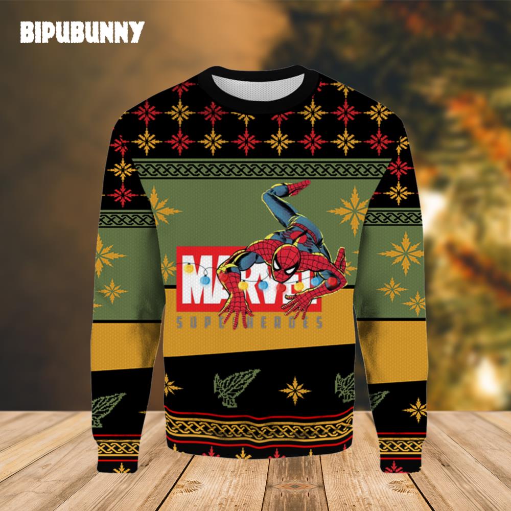 Marvel Superhero Spider Man Ugly Christmas Sweater