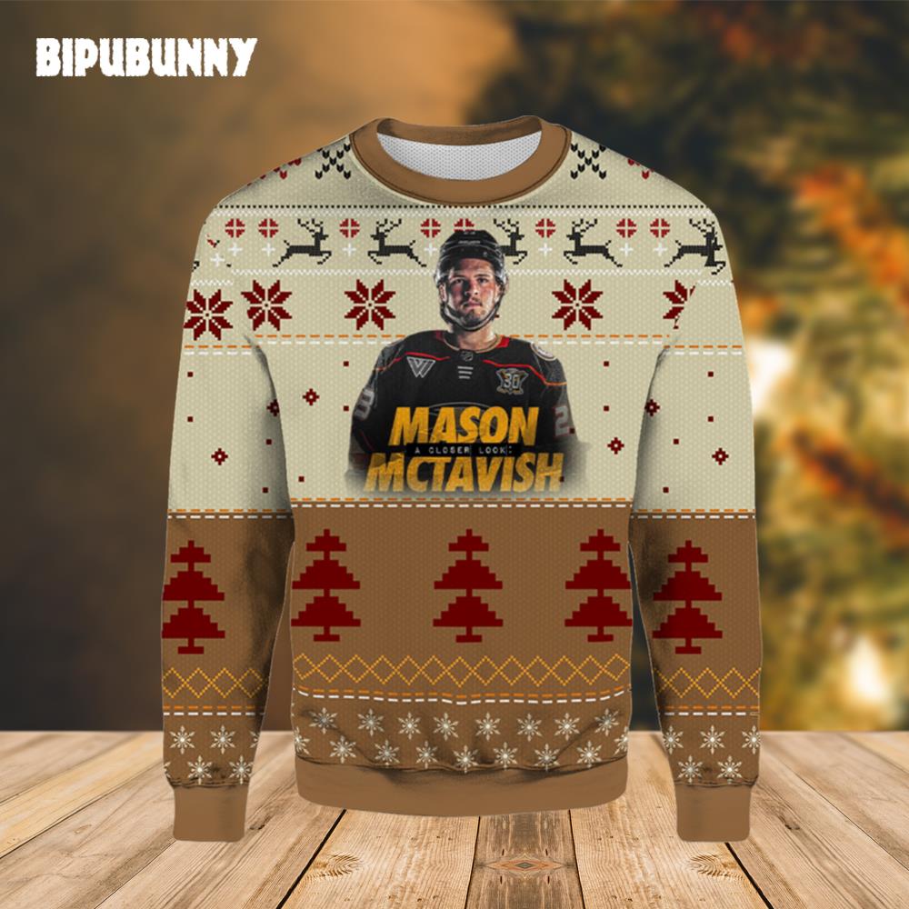 Mason McTavish Anaheim Ducks Ugly Christmas Sweater