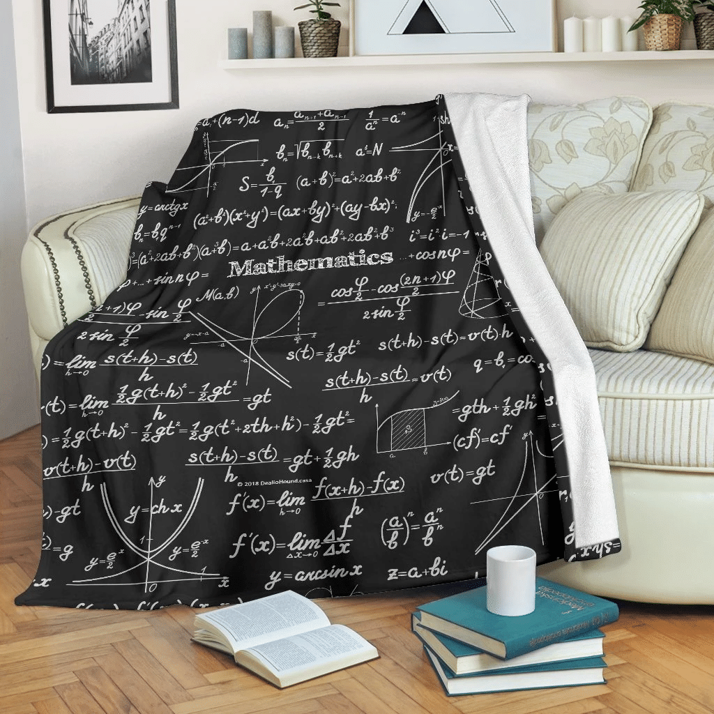 Mathematica Chalkboard Math Formula Pattern Blanket