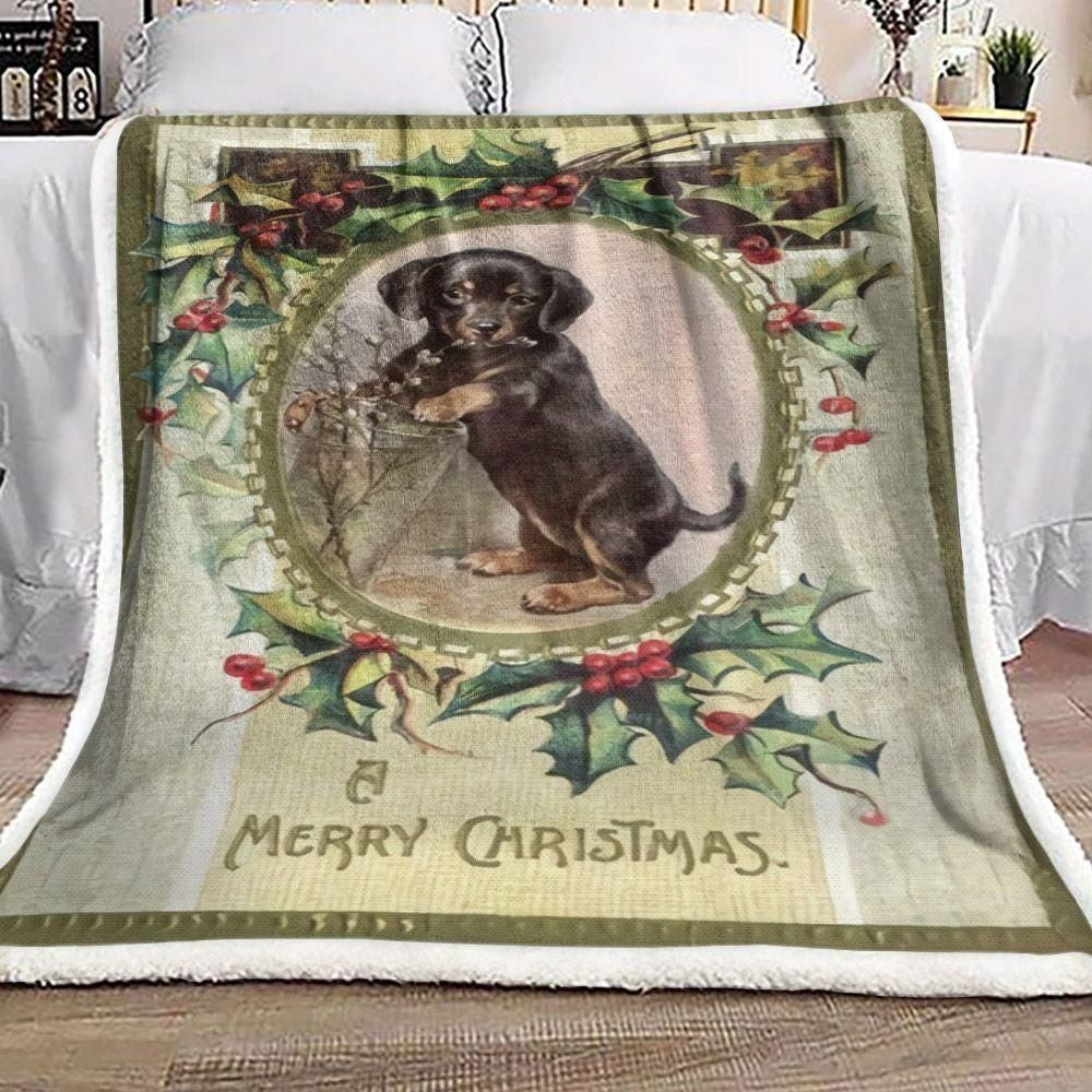 Memorial Dog Photo Frame Christmas Blanket