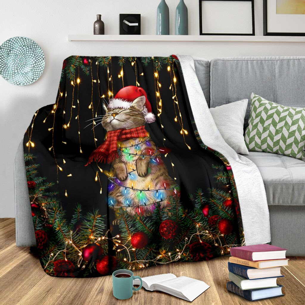 Meowy Christmas Cat Blanket