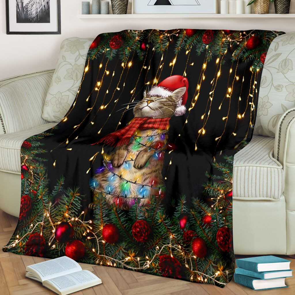 Meowy Christmas Cat Blanket